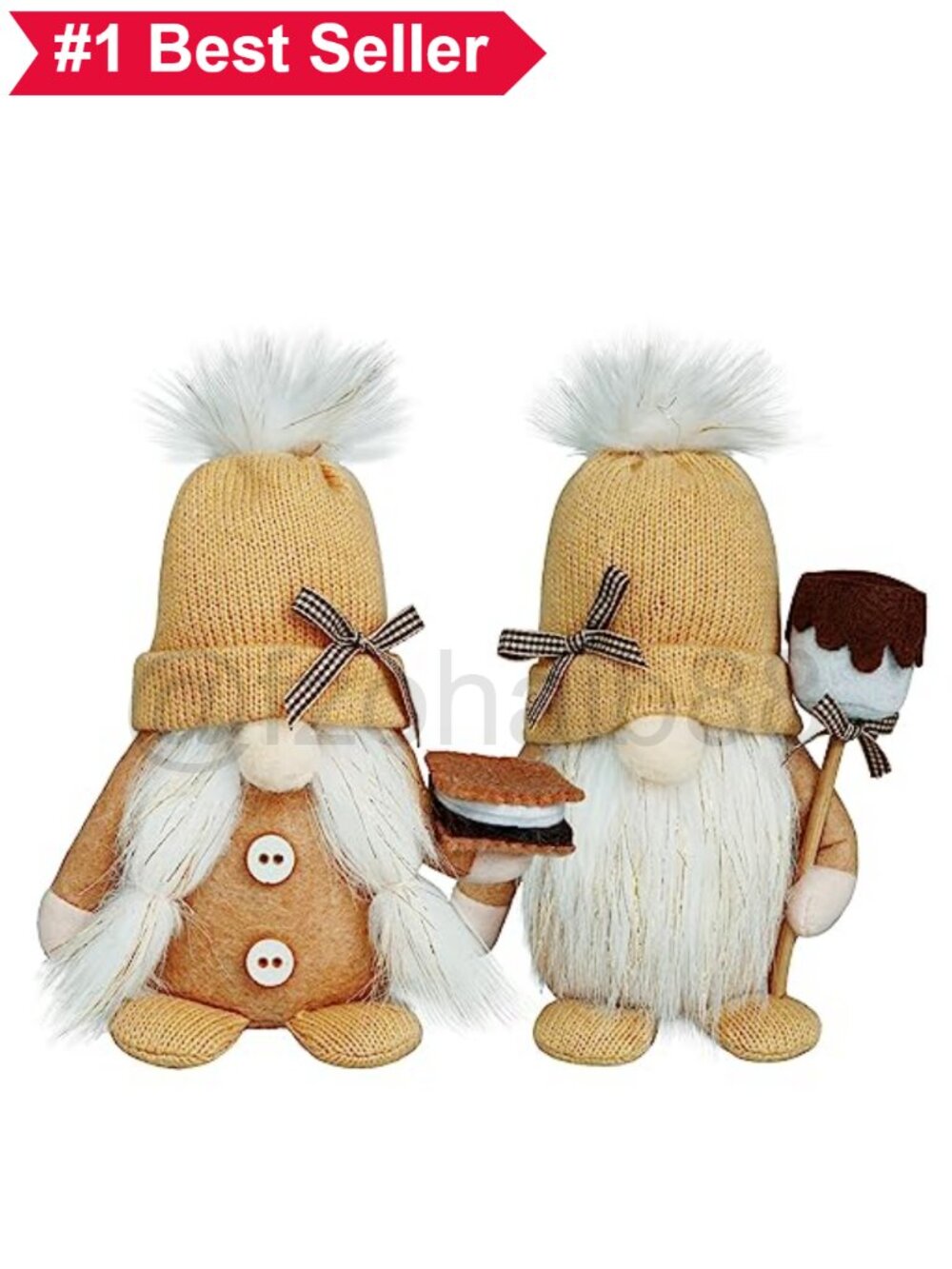🦃 S'More Gnome Plush Set Mr and Mrs Nordic Elf Tabletop Decor Handcrafted